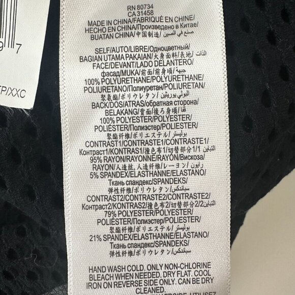 NWT BCBG MAX AZRIA Callan Long Sleeve Faux Leather Mesh Contrast Back Top XXS - Picture 13 of 13